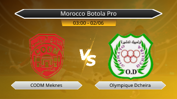 Morocco Botola Pro CODM Meknes VS Olympique Dcheira