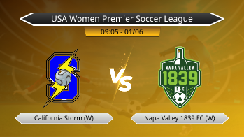USA Women Premier Soccer League California Storm (W) VS Napa Valley 1839 FC (W)