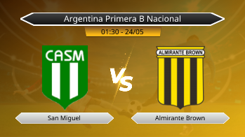 Argentina Primera B Nacional San Miguel VS Almirante Brown