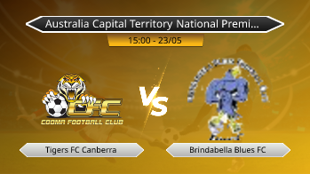 Australia Capital Territory National Premier League Tigers FC Canberra VS Brindabella Blues FC