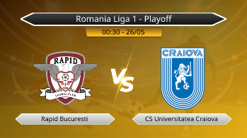 Romania Liga 1 - Playoff Rapid Bucuresti VS CS Universitatea Craiova