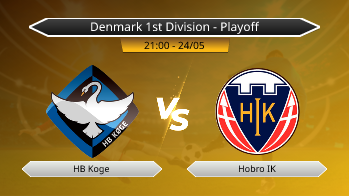 Denmark 1st Division - Playoff HB Koge VS Hobro IK